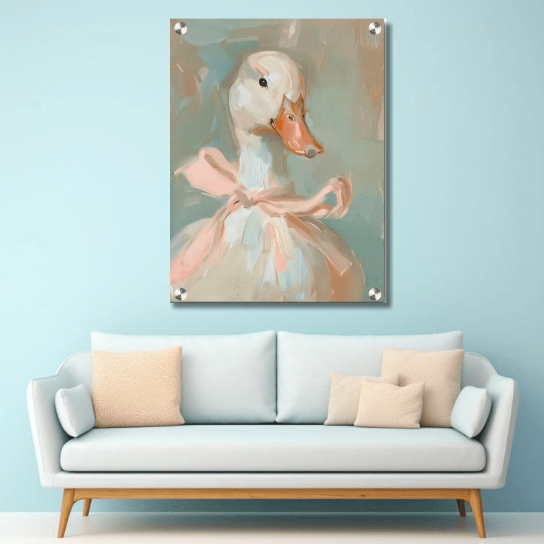 Elegant Swan Acrylic Wall Decor — Pastel Glossy HD Wall Art Frame - Memories InsiteSWAN ACRYLIC WALL FRAME